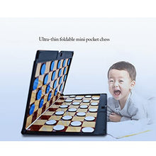 Load image into Gallery viewer, Agal Small Chess Set Magnetic Foldable Mini Wallet Pocket Chess Set 100/64 Squares Board Checkers for Children Kids 4.3x7.8in (Color : 64 Squares Checkers)
