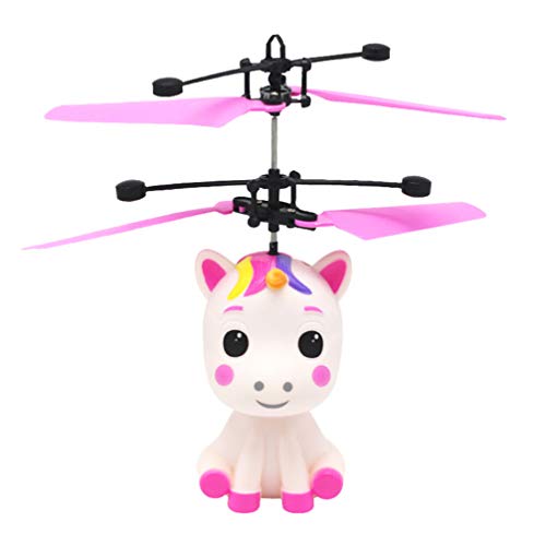 TOYANDONA Flying Mini Drone Animal Design Gesture Induction Aircraft Toy USB Charging Body Induction Toy for Kids Children Easy Indoor Small UFO Flying(Red)