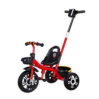 Kids Trike,Tricycle-with Steel Frame and Rubber Tyres - for Children 24 Months and Older|White|Green|Red|72X48X92CM (Color : Red)
