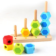 Load image into Gallery viewer, Hape Counting Stacker Toddler Wooden Stacking Block Set
