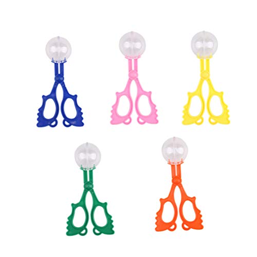 Home Toy 5pcs Colorful Insect Catcher Bug Tongs Insects Catch Clamp Scissors Outdoor Toy for Kids (Blue, Pink, Orange, Yellow, Green Style)