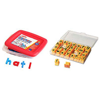 Educational Insights AlphaMagnets- Color-Coded Lowercase (42 Pieces) & Insights Alphabet Rubber Stamps - Lowercase 5/8