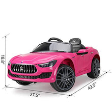 Load image into Gallery viewer, TOBBI Kids Ride On Car Maserati 12V Rechargeable Toy Vehicle w/ MP3 Remote Control Pink
