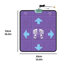 Load image into Gallery viewer, Celendi - Double Dance Mat for Kids Adults, Non-Slip Wired Dancer Step Pads With 63 Games and 100 AUX Music, Multi-Function Games for PC TV - 5.4 x 3 Ft - Purple.
