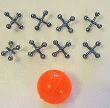 Load image into Gallery viewer, 100 Sets of Metal Jacks and Super RED Rubber Ball Game Jax Toy Party Favors
