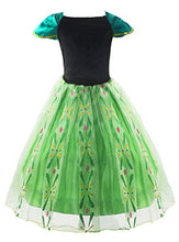 Load image into Gallery viewer, Padete Little Girls Green Snow Princess Party Dress up (4 Years, Green with Accessories)
