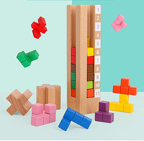 BESTING Balancing Stacking Blocks Parent-Child Children's Educational Balance Wooden Stacking Interlock Decompression Preschool Toys Balancing Games (TJ015)