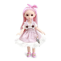 Little Bado Girl BJD Doll 10 Inch 13 Removable Joints Dolls for Age 3 4 5 6 7 8 Year Old Dolls Kids Dolls for Baby Cute Doll Toy with Clothes and Shoes Great Birthday for Pink Hair Doll