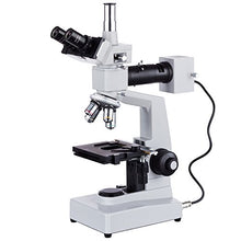 Load image into Gallery viewer, AmScope ME300TZA Episcopic Trinocular Metallurgical Microscope, WF10x and WF16x Eyepieces, 40X-1600X Magnification, 20W Halogen Illumination with Rheostat, Double-Layer Mechanical Stage, Sliding Head,
