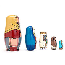 Load image into Gallery viewer, Gsdviyh36 5Pcs/Set Hand Painted Nativity Family Wooden Nesting Dolls Matryoshka Kids Toy, Desktop Decoration, Novelty Gifts, Safety and Environmental Protection Red
