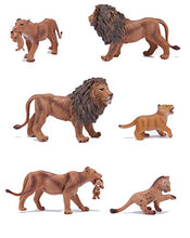 Load image into Gallery viewer, MOPANXI 6PCS Realistic African Lion Family Set Figurines with Lion Cubs, 2-5&quot; Safari Animals Figures, Diorama Educational Toy Cake Toppers Christmas Birthday Gift for Kids Toddlers
