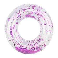 Load image into Gallery viewer, Yardwe Inflatable Swim Ring Bling Confetti Pool Float Round Tube Swimming Practice Training Ring Toy Summer Party Favors for Women Men Purple Diameter 85cm
