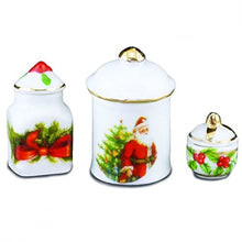 Load image into Gallery viewer, Melody Jane Dollhouse Set of 3 Christmas Jars Ornaments Miniature Reutter Accessory
