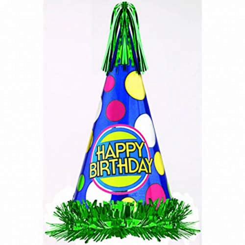 Happy Birthday Cone Hat W/Foil Fringe | Multi color Collection