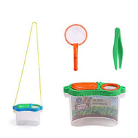 Heave Outdoor Exploration Set Including Insect Bug Viewer Magnifying Insect Container Bug Catcher Cage Magnifier Tweezers and Butterfly Net,STEM Nature Toys for Kids Random Color