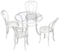 Miniature 1/2-Inch Scale 5-Pc. White Wire Patio Set Sold at Miniatures