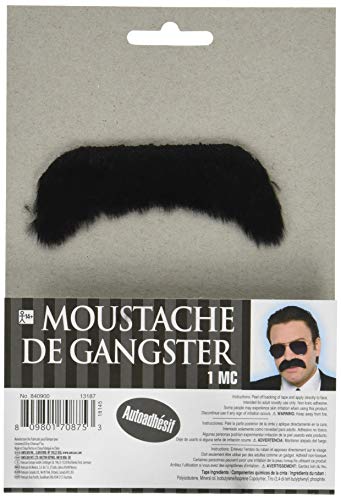 Amscan 840900 Thick Black Gangster Moustache, 1 Piece