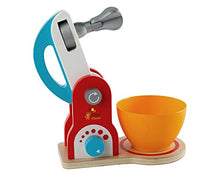 Load image into Gallery viewer, Wooden Kitchen Food Mixer Toy - Playfully Delicious Mighty Mixer - Colorful Pretend Play Cookie Baking Mixer Set - Wooden Play Kitchen Set Toys for Kids Preschoolers
