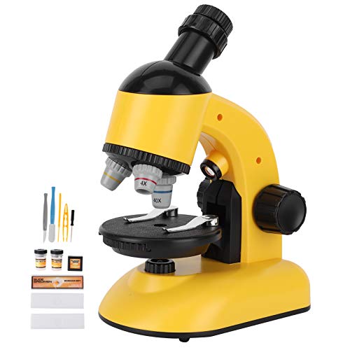 Eujgoov Microscope,40X-1200X Microscope with 360 Rotation Head Educational for Student Beginners(Yellow)