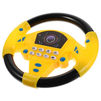 Toyvian 2pcs Simulated Steering Wheel Toy Driving Controller Toy Imitate Driver Funny Interactive Driving Wheel for Kids Boys and Girls (Yellow and Black)