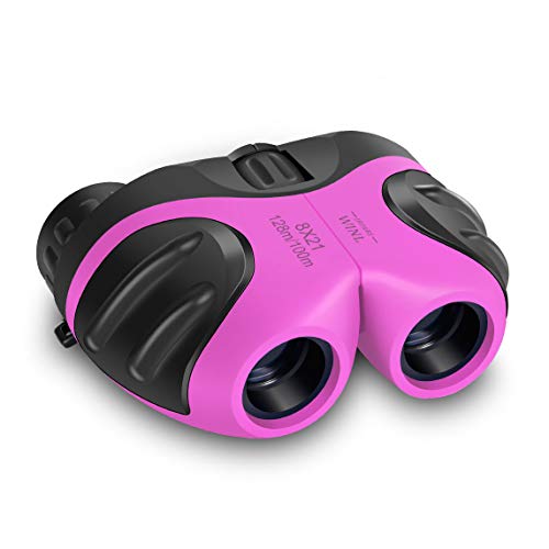 meet sun Binoculars Toys for Children,Birthday Gifts for 4-9 Years Old Boys for Outdoor Play,5-12 Years Old Girls Presents,Best Gift for Kids Hunting,Learning (Pink)