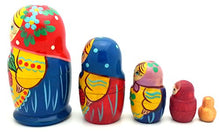 Load image into Gallery viewer, Russian Traditional Matryoshka with Strawberry Hand Painted Nesting Doll Set of 5 / 4&quot; Tall
