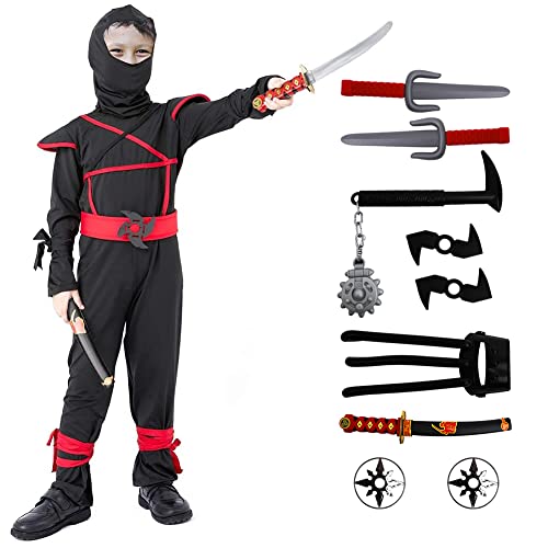 Ninja Halloween Costume for Boys with Included Accessories for Child Dress up Best Gifts