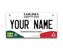Load image into Gallery viewer, BRGiftShop Personalized Custom Name Mexico Colima 3x6 inches Bicycle Bike Stroller Children&#39;s Toy Car License Plate Tag
