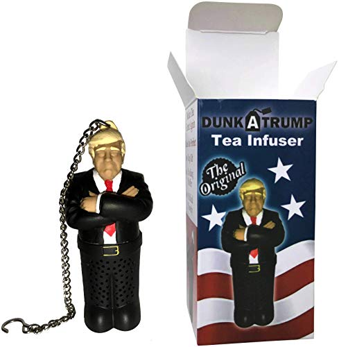 Dunk-A-Trump Donald Trump Tea Infuser - Presidential Novelty Looks Just Like Trump - Fun Political Gag Gift for Men and Women - Real Tea Ball Made of Food Grade Silicon - Use w/ Loose Leaf or Tea Bag