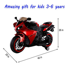 Load image into Gallery viewer, Kid Motorcycle,TAMCO Kids Electric Motorcycle with Training Wheels,Ride On Motorbike, Speed by Hand, Music Function, Max Load 66LB (Red)
