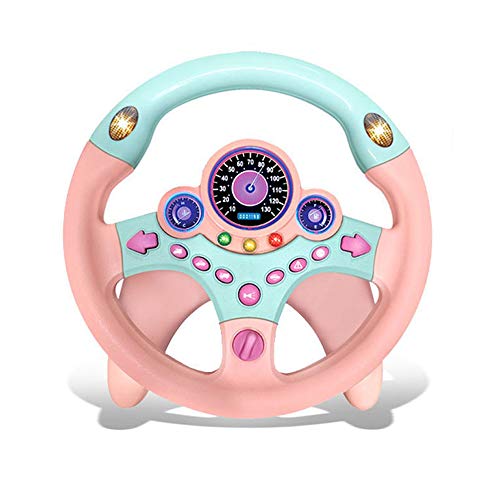 Kids Electric Early Education Simulation Steering Wheel Toy Multifunctional High Simulation Car Driving Toy with Music and Light Pretend Driving Toy for Boys and Girls