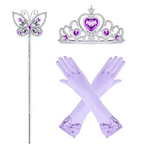 Load image into Gallery viewer, Cmiko Princess Ariel Costume Little Girls Mermaid Dress Up Clothes Purple Fancy Outfit with Tiara Wand Mace Gloves Accessories Set for Toddler Kids Halloween Cosplay Birthday Party 3T 4T 3-4 Years
