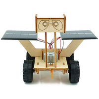 DIY Electric Solar-Energy Lunar Vehicle Model, Handmade Assembling Car Early Education Children Kids Science Experiment Toy Set(Natural)