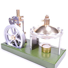 Load image into Gallery viewer, YBEST Steam Engine Model with Boiler, Metal Simulation Vertical Transparent Cylinder Steam Engine Model Physics Science Experiment Toy Desk Decor, 7.87 3.545.51 inch
