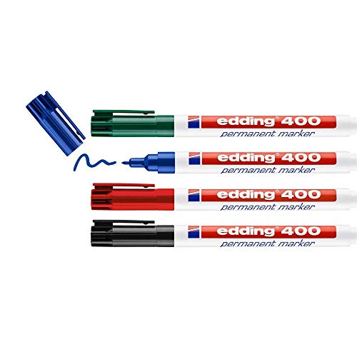 BOTARO Edding 4-400-4 Permanent Marker Assorted Colours Pack of 4