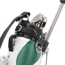 Load image into Gallery viewer, Keenso Golf Bag Pen Set, Desktop Golf Pen Set 3 Ballpoint Pens and Mini Bag Zinc Alloy Golf Pen Holding Bag(Green &amp; White) Golf
