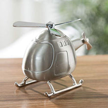 Load image into Gallery viewer, Healifty Helicopter Piggy Bank Coin Money Saving Box Alloy Helicopter Statue Desktop Ornament for Kids Boys Birthday Gift

