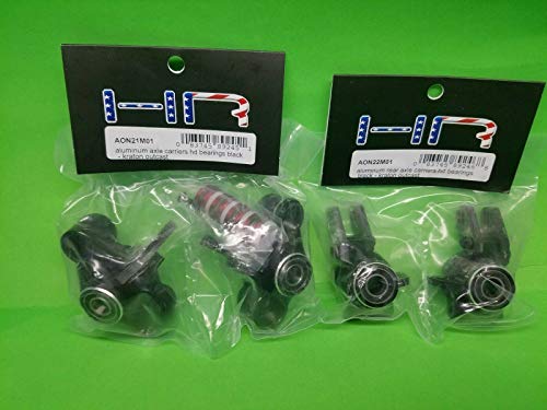 Hot Racing 2 Pack AON21M0 AON22M01 Aluminum Steering Blocks axle Carriers Front and Rear HD Bearings ARRMA Kraton Outcast