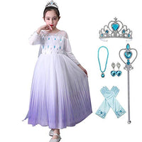 HUA ANGEL Girls Snow Princess Dresses Costumes Birthday Party Halloween Costume Cosplay Dress up with Accessories