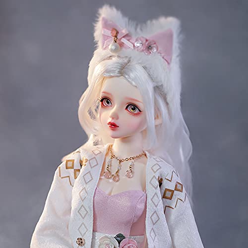 BJD Doll with Cat Ears 1/4 SD Princess Dolls Full Set 41.8cm Ball Jointed Doll Fashion Flexible Resin Action Figure + Makeup + Accessory