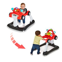 Kolcraft - 4x4-2-in-1 Activity Walker - Seated or Walk-Behind Position Steering Wheel with Lights, Car Sounds, and Music - Racer Red