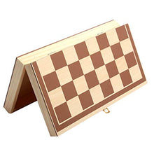 Load image into Gallery viewer, International Chess Folding Set, Wooden Chess Set Board Game Foldable Portable Travel Chessboard Piece Holder Storage, for Kids and Adults
