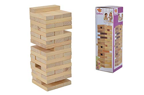 Eichhorn Stacking Game, Skill Game for The Whole Family, Balance Tower Made of untreated Wood, Wobbly Tower, 54 Pieces, Suitable for Ages 5 and Over.