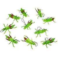 BARMI 10Pcs Simulation Locust Insect TPR Model Hanging Prank Trick Props Kids Toy,Perfect Child Intellectual Toy Gift Set Green