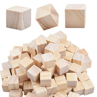 Wood Cubes,100pcs Square Blocks Unfinished Cubic Wooden for Math Counting Craft Childlike Game - 1.5CM