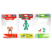 Load image into Gallery viewer, Worlds Smallest Gumby, Pokey, Stretch Armstrong (3 Pack) with 2 GosuToys Stickers
