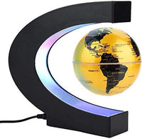 BD.Y Globe, Explore The World Magnetic Floating Globe, Levitation Forms Rotating The World Map with Earth Globe for Desk Decoration Christmas Birthday,5 inches Study Decoratio (Color : Gold)