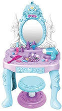Load image into Gallery viewer, BUYT Vanity Table Set Toddler Fantasy Vanity Beauty Dresser Table Play Set with Lights, Fashion &amp; Makeup Accessories for Pretend Play, Toy Dressing Makeup Table
