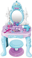 BUYT Vanity Table Set Toddler Fantasy Vanity Beauty Dresser Table Play Set with Lights, Fashion & Makeup Accessories for Pretend Play, Toy Dressing Makeup Table