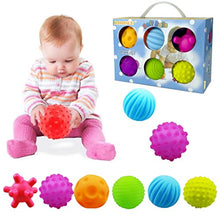 Load image into Gallery viewer, Sensory Balls for Baby Sensory Baby Toys 6 to 12 Months for Toddlers 1-3, Bright Color Textured Multi Soft Ball Gift Sets, Montessori Toys for Babies 6-12 Months Infant 0-6 Months by ROHSCE(6 Pack)
